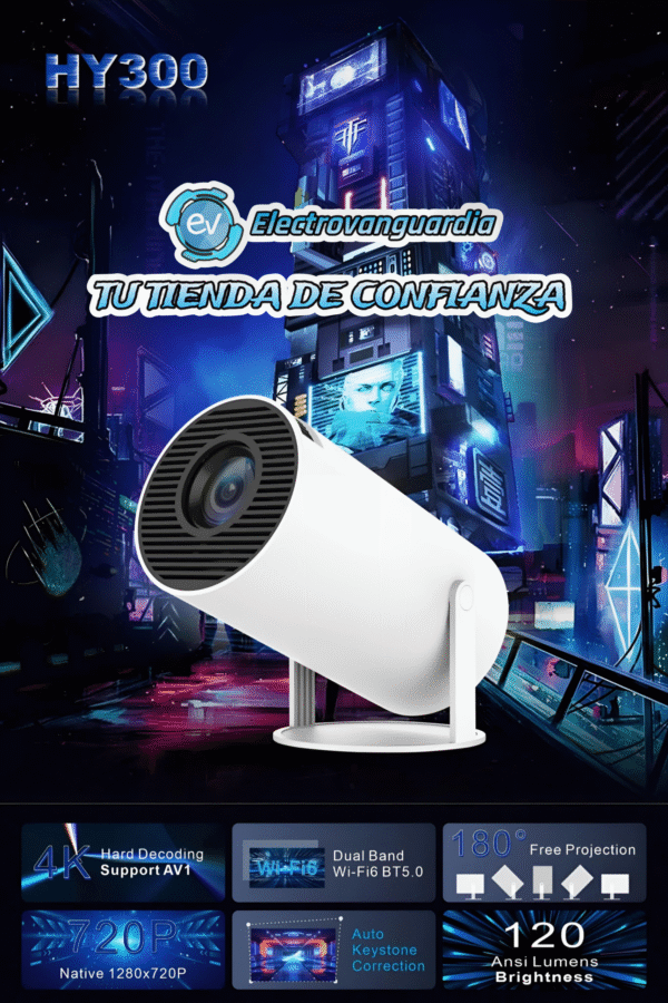 Proyector HY 300 con Android 13.1 / Netflix – Magis TV – YouTube – Disney+ – Radio – Clima – Diario - Musica - Image 4