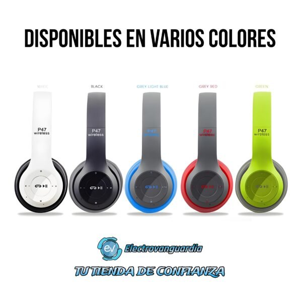 Auriculares Bluetooth P47: Diseño Cómodo y Sonido Potente - Image 2