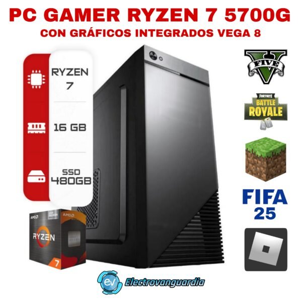 PC Gamer Ryzen 7 5700G – Potencia y Velocidad