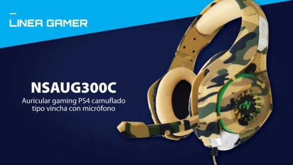 AURICULAR CASCOS NISUTA NS-AUG300C PARA PC, TELEFONOS Y PS4 - Image 2