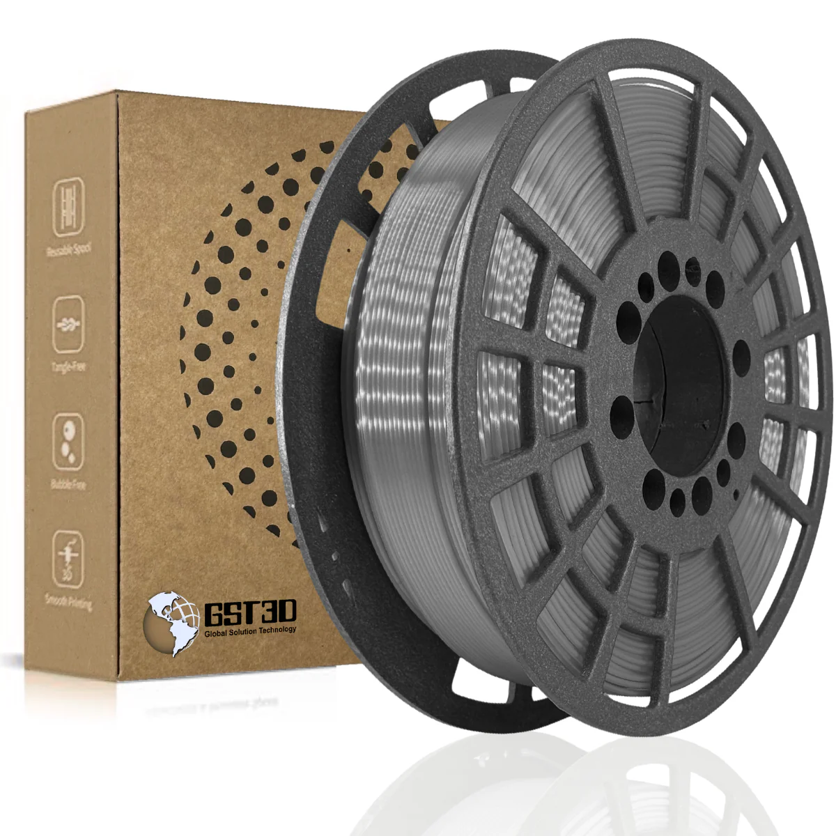 Filamento PLA+ Silk GST3D Graphite 1kg – 1.75mm | Grafito