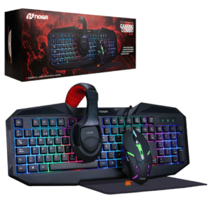 Combo Gamer Teclado + Mouse + Auriculares + Mousepad Noga NKB-403