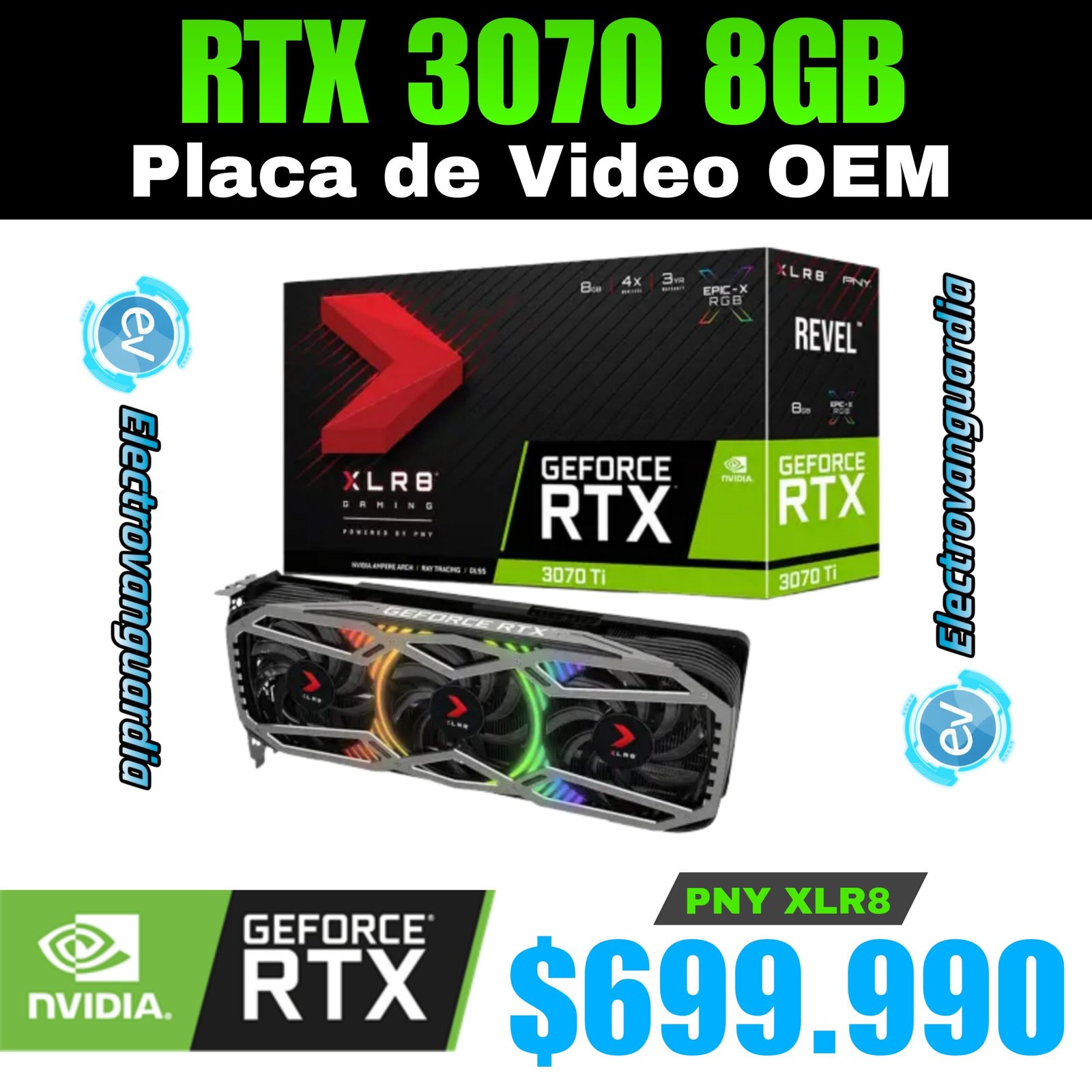 Placa de Video PNY GeForce RTX 3070 8Gb XLR8 - Image 2