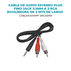 Cable de Audio Jack 3.5mm a 2 RCA