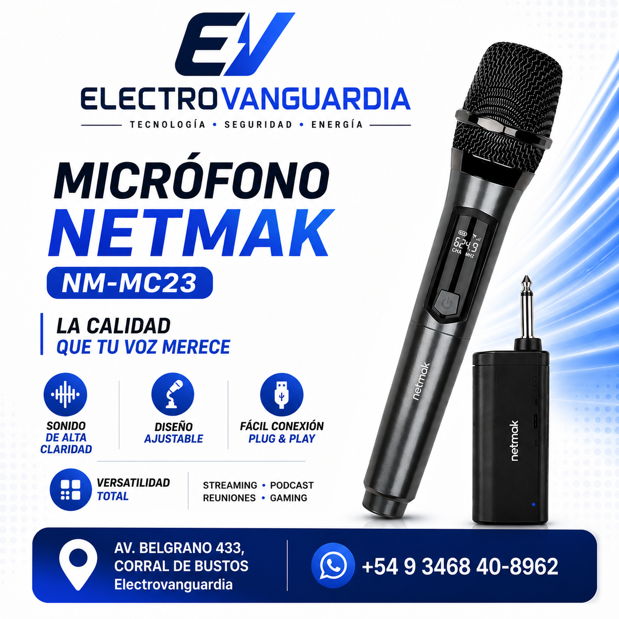Micrófono Inalámbrico Plug Netmak NM-MC23 - Image 4