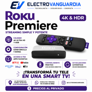 Convertidor Smart Roku Premiere 4K HDR Chromecast