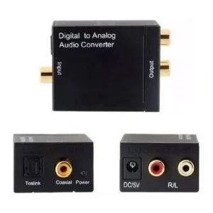 Convertidor Audio Digital a Analógico RCA Coaxial Toslink Luuk Young Negro