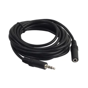 Cable Alargue Auxiliar Jack 3,5mm Macho y Hembra 3 Metros Negro