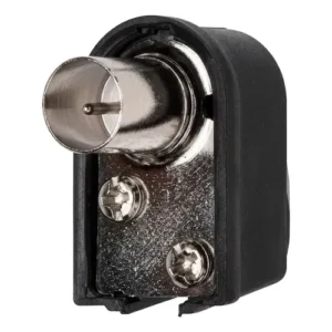 Ficha TV Coaxial Conector F Macho Pin Fino Macho Acodado 75 Ohm